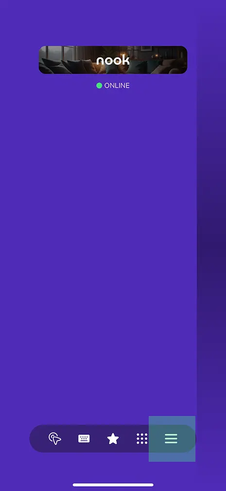 Tap the main menu button