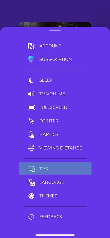 Tap the main menu button