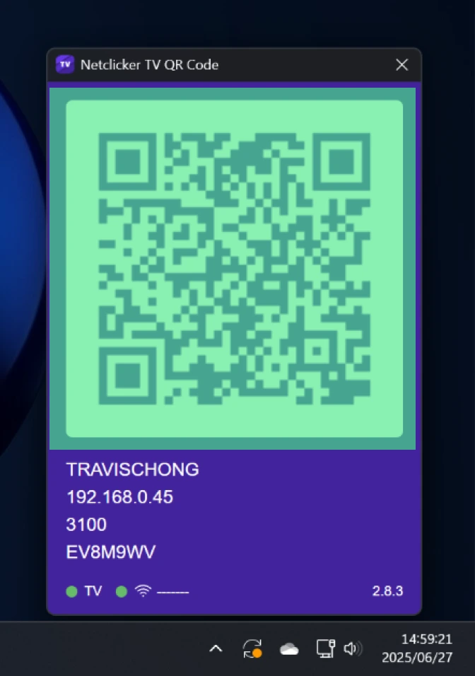 Open Netclicker TV > Settings